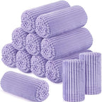 Buryeah 12 Pcs Flannel Throw Blanket Bulk 50 x 60 in Sleepover Blanket Outdoor Wedding Throw Lightweight, Oeko-tex Standard 100 Certified for Sofa Homeless Gifts (Light Purple) - color: Light Purple