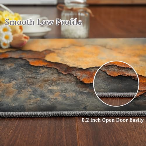Vintage Distressed Brown Rug 2x3 Small Area Rugs Abstract Crack Pattern Rugs Non Slip Low Pile Indoor Washable Carpet for Living Room Farmhouse Bedroom Apartment Home Decor Floor Mats - color: Style-4, size: 2'x3'/(24"W x 36"L)
