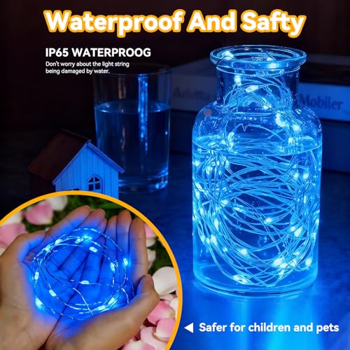 Twinkle Fairy Lights 8 Modes with Remote and Timer 33ft 100LED USB Plug in String Lights Waterproof String Lights for Bedroom Indoor Wreath Party Wedding Christmas Decoration, Blue - color: Blue, size: 2 Pack