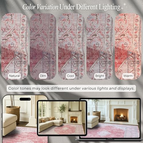 Fame Rugs Modern Oushak Rug 9x12, Vintage Turkish Brown Oriental Antique Inspired Washable Foldable Area Rugs, Luxury Living Room Bedroom (383BB, 9' x 12) - color: 410cp, size: 2' x 3' (Rectangular)