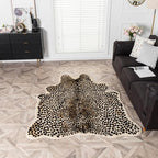 Huichenxing2021FURSTORE Faux Cheetah Area Rug Animals Printed Hide Mats Leopard Faux Hide Area Rug 5.2ft x 6.5ft / 63 x 78.7inch / 160 x 200cm - color: Multi Leopard 78.7"l X 63" W