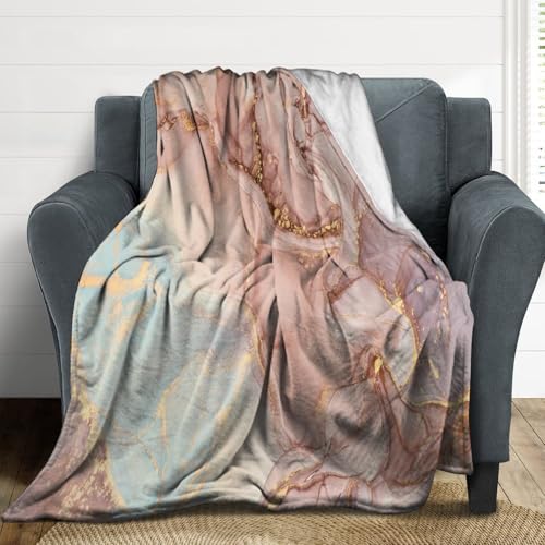 Abstract Marble Blanket, Modern Luxury Baroque Golden Pink Purple Stone Veins Pattern Soft Warm Cozy Plush Flannel Covers for Livingroom Bedroom Couch Chair Camping Travel Home Decor Tapestry 30x40in - color: Abstract-3, size: 30W" x 40L"