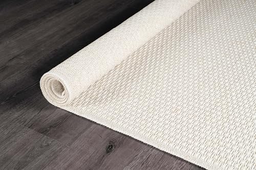 Easy Jute Rug 9x12 Indoor Outdoor Natural Rugs Solid Fiber Rug Woven Area Rug Boho Easy Clean Inside Carpet for Living Room Bedroom Dining Room Hallway or Outdoor Patio Porch (9 X 12 Bone) - color: Bone/White, size: 9' x 12' (Rectangular)