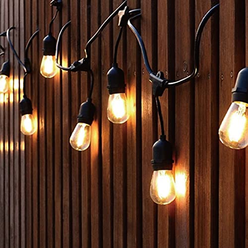 Meconard 24 Pack LED S14 Replacement Light Bulbs, Shatterproof Outdoor 1 Watt to Replace 11Watts String Incandescent Bulb, E26 Regular Medium Screw Base, 2200K Warm White, Non-Dimmable - color: Warm White, size: 24 Count (Pack of 1)