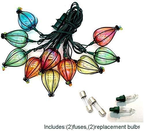 DOGHLY 11FT Fairy String Lights with 10 Color Bulbs Decorations, Outdoor Tropical Beach Theme Lights Patio String Lights for Party Camping Wedding Decor, UL Listed, Connectable,1 Pcs - size: 1 Pcs