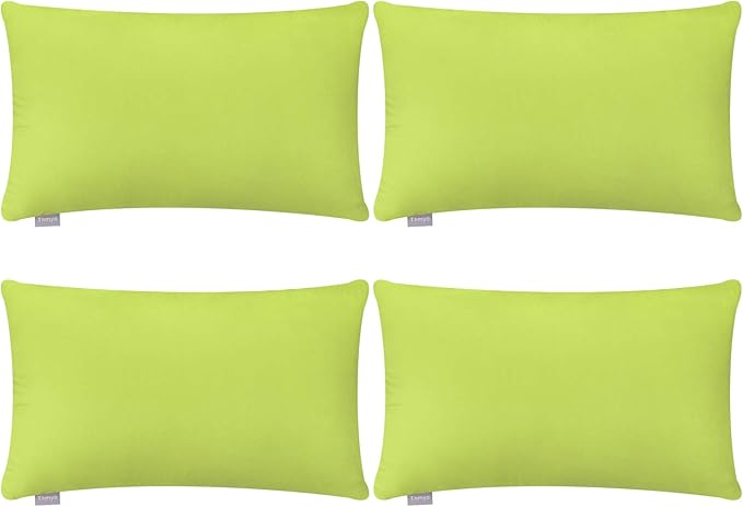 Thmyo 4-Pack 100% Cotton Lumbar Comfortable Solid Decorative Throw Pillow Case, Rectangle Cushion Cover Pillowcase Sublimation Blank Pillow Covers DIY Throw Pillowcase(12x20inch/30x50cm,Light Green)