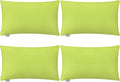 Thmyo 4-Pack 100% Cotton Lumbar Comfortable Solid Decorative Throw Pillow Case, Rectangle Cushion Cover Pillowcase Sublimation Blank Pillow Covers DIY Throw Pillowcase(12x20inch/30x50cm,Light Green)