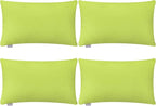 Thmyo 4-Pack 100% Cotton Lumbar Comfortable Solid Decorative Throw Pillow Case, Rectangle Cushion Cover Pillowcase Sublimation Blank Pillow Covers DIY Throw Pillowcase(12x20inch/30x50cm,Light Green)