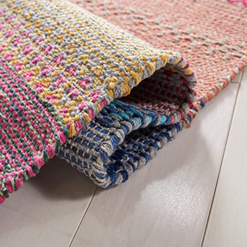 SAFAVIEH Montauk Collection Runner Rug - 2'3" x 9', Blue & Red, Handmade Flat Weave Boho Stripe Cotton, Ideal for High Traffic Areas in Living Room, Bedroom (MTK851M) - color: Blue/Red, size: 2'3" x 9' (Runner)