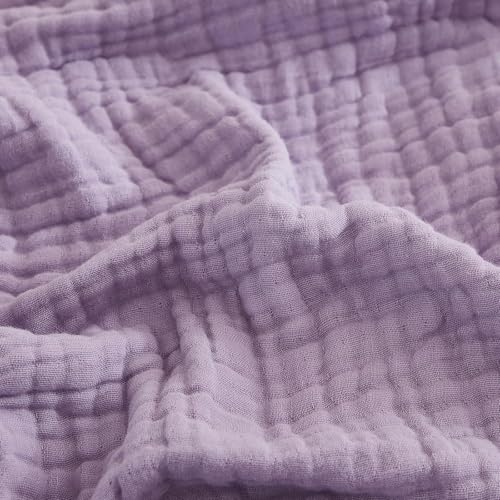 EMME Cotton Throw Blanket for Couch Soft Muslin Blankets 50"x60" Lightweight Breathable Blanket All Season Gauze Blanket, Lavender - color: 07 - Lavender, size: Throw (50" x 60")