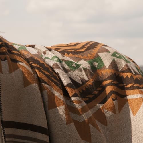Aztec Throw Blanket with Soft Sherpa Lining, Traditional Southwestern Navajo Tribal Style Warm Throw for Camping, Outdoor, Cozy Boho Blanket for Couch, Sofa, Bed, 50"x60", Yellow - color: Yellow, size: 50" x 60"