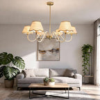 39" Boho Rattan Chandelier, 6-Light Rattan Pendant Light, Handwoven Natural Rattan, Rustic Industrial Adjustable Rattan Fixture for Dining Room, Kitchen Island & Living Room, E12 Socket - color: Curved Arm Design