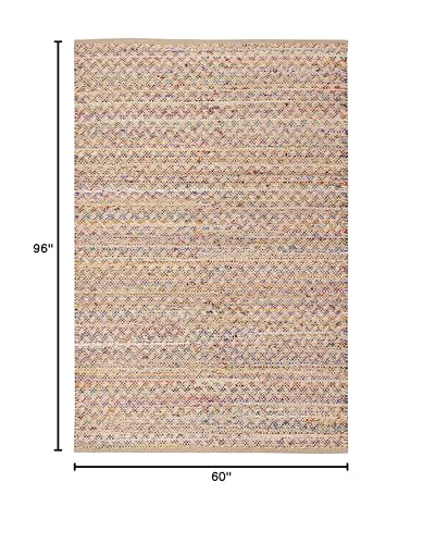 SAFAVIEH Cape Cod Collection Area Rug - 5' x 8', Red & Natural, Handmade Coastal Braided Jute, Ideal for High Traffic Areas in Living Room, Bedroom (CAP305Q) - color: Red/Natural, size: 5' x 8' (Rectangular)