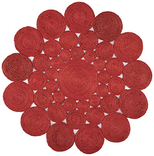 SAFAVIEH Natural Fiber Collection Area Rug - 3' Round, Rust, Handmade Boho Charm Farmhouse Jute, Ideal for High Traffic Areas in Living Room, Bedroom (NF363P) - color: Rust, size: 3' (Round)