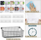 Sonyabecca 4 Pack Hanging Wall Basket for Organizing, Large Wire Basket for Storage Pantry with 5 S Hook+4 Adhesive Hook, Wall Mounted Shelf for Kitchen Bathroom - size: 13"L x 6.3"W x 6.02"H-4Pack