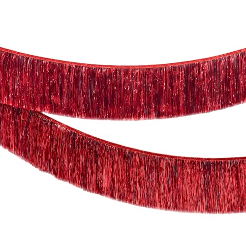KatchOn, XtraLarge Red Fringe Banner - Pack of 2 | Ceiling Tinsel for Red Streamers Party Decorations | Streamers for Cherry Party Decorations, Bridal Shower Decor, Halloween, Christmas Decorations - color: Red