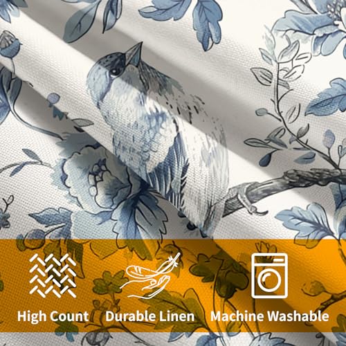 Chinoiserie Blue & White Pillow Covers - 16x16 Inches, Bule Birds & Flowers Design, Set of 2 for Home Couch & Sofa - color: Chinoiserie Flowers240413, size: 16" x 16" (Pack of 2)