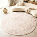 Asrug Imitation Jute Low Pile Round Rug Area Rug Washable Non-Slip Circle Rug Soft Plush Touch Circle Rugs Round for Kitchen Bathroom Living Bedroom Nursery, Carpet 5ft /60 inch/152 cm Khaki - color: Khaki, size: 5ft