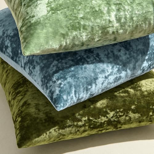 MIULEE Velvet Throw Pillow Covers Set of 2, Soft Neutral Spring Decorative Pillow Cases with Luxurious Textured Vintage Cushion Covers for Home Decor Couch Sofa Bed, Sage Green 18x18 inch - color: Sage Green, size: 18" x 18" (Pack of 2)