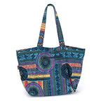 OPQRSTU Women Hippie Tote Hand Bag Large Capacity Bohemian Bag Portable Tourist Shoulder Bags - color: Green-purple
