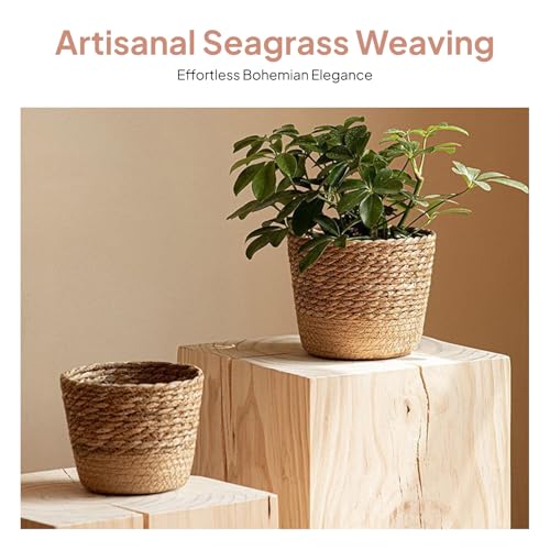 MagiDeal Woven Planter Basket,Storage Bins Ornament Flower Vase Flower Pot Planter Containers for Kitchen Home Outdoor,Office Picnic, S - size: Small
