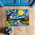 ORIGACH Starry Night Sky Latch Hook Rug Kit for Adults Printed Rug Making Kit Handmade Carpet Tapestry Cover with Hook Latch and Preprinted Canvas, Home Arts Crafts Sofa Decor, 20.5x15inch - style: Starry Night Sky