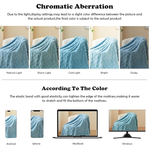 NEWCOSPLAY Super Soft Throw Blanket Blue Premium Silky Flannel Fleece 3D Checkered Lightweight Bed Blanket All Season Use (Blue Checkered, Throw(50"x70")) - color: Blue Checkered, size: Throw(50"x70")