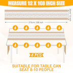 Xinnun 6 Pack Burlap Table Runner with Warm LED Lights,Rustic Lace Wedding Table Decor,Boho Farmhouse Jute Runner for Reception Bridal Shower Party(Novelty,12x108 Inches) - size: 12X108 Inches, style: Fashion