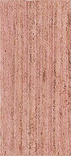 Unique Loom Braided Jute Collection Area Rug - Dhaka (2' 7" x 6' 1" Runner, Light Pink) - color: Light Pink, size: 2'7" x 6'1" (Runner)