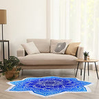 Large Microfiber Boho Mandala Beach Towel Round Bohemian Beach Blanket Hippie Indian Throw Blanket Beach Tapestry Sand Free Quick Dry Yoga Picnic Mat Wall Decor Circle Tablecloth Tassels,59'',Blue - color: Blue Mandala