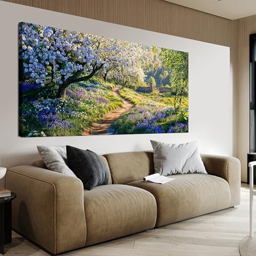 Canvas Wall Art Decor Modern Green Wall Art for Living Room Flower Tree Landscape Wall Art Prints Nature Trail Art Work for Wall Decor Artwork for Walls Kitchen Bedroom Office Decor 20" X 40" - color: XY-P, size: 40"L x 20"W