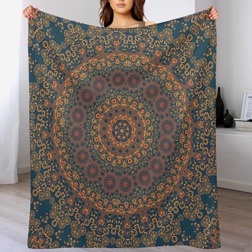 Indian Hippie Blanket,Vintage Bohemian Abstract Geometric Mandala Textured Flower Print Blanket for Couch Sofa Bed Decorative Gifts 30x40 - color: Blanket-18, size: 30"x40"