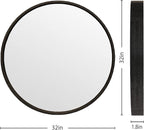 WallBeyond Black Round Mirror Wood Framed 28 inch Circle Wall Mirror for Bathroom Round Wall Mirror for Wall Decor, Vanity, Entryway Living Room