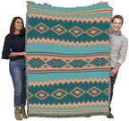 Pure Country Weavers Desert Rain - Western Tapestry Throw Blanket Woven from Cotton - Made in The USA (72x54) - color: Desert Rain