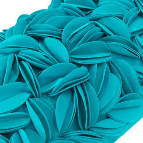 KINGROSE 3D Flower Pillow Case Handmade Decorative Throw Pillow Cover Solid Rectangular Cushion Cover for Sofa Couch Bed Living Room 12 x 20 Inches Wool Dark Cyan - color: Dark Cyan - Wool