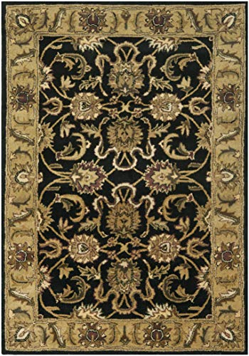 SAFAVIEH Classic Collection 5' x 8' Black / Gold CL252A Handmade Traditional Oriental Premium Wool Area Rug - size: 5' x 8' (Rectangular)