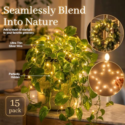 DomeStar 15 Pack Battery Operated Fairy Lights, Warm Fairy Led Lights for Mason Jars DIY Crafts Wedding Table Centerpieces - color: Warm White, size: fifteen