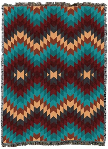 Pure Country Weavers Desert Oasis - Western Tapestry Throw Blanket Woven from Cotton - Made in The USA (72x54) - color: Desert Oasis