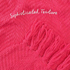 Chanasya Premium Textured Knit Throw Blanket with Tassels - Soft, Cozy Blanket for Couch, Bed, Living Room - 50" x 65” - Azalea - color: Azalea