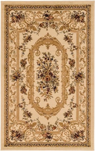 Unique Loom Versailles Collection Area Rug - Henry (3' 1" x 5' 3" Rectangle Cream/Green) - color: Cream/Green, size: 3'3" x 5'3" (Rectangular)