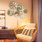 Boho Wall Basket Decor Set of 6 - Hanging Woven Basket Wall Decor, Handcrafted Round Flat Seagrass Baskets Wall Art, for Modern、Farmhouse、Home - Unique Modern Wall Basket Decor - style: Modern Classics