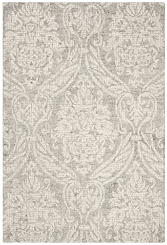 SAFAVIEH Abstract Collection Accent Rug - 2' x 3', Grey & Ivory, Handmade Wool, Ideal for High Traffic Areas in Entryway, Living Room, Bedroom (ABT204A) - color: Grey/Ivory, size: 2' x 3' (Rectangular)