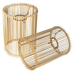 2 pack Small Lampshades for Table Lamp Shade Floor Lamp Shade,woven rattan boho Bamboo Lampshades,5.5"x5.5"x7.9" - color: White/beige