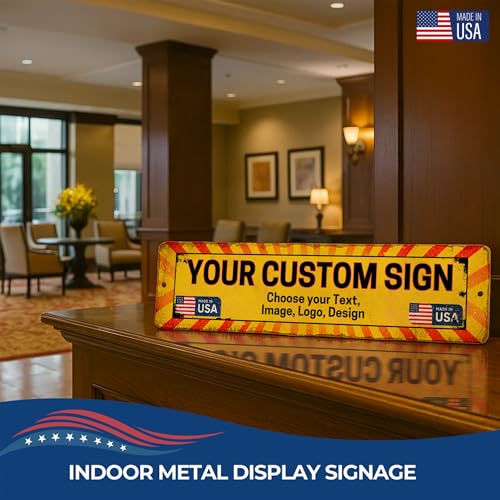 Custom Plain Arrow Metal Sign by DC - Personalized Directional Sign with Your Photo, Text or Logo | Rust-Free Metal Display for Indoor & Outdoor Use | Weatherproof Arrow | Made in USA | Multiple Size - color: Metal Arrow Sign - Plain Custom