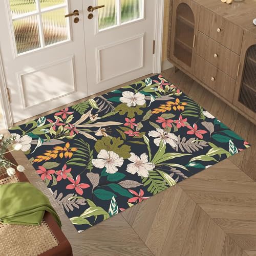 1.5 x 2.5ft Area Rugs for Living Room Carpet-Rugs for Bedroom Living Room Carpet Washable Rug for Dining Room Rug Office Rug Area Rugs with Non Shedding Non Fading Flower Vintage Rug - color: Deep Teal and Olive Green, size: 1.5 x 2.5ft / 18 x 30in / 45 x