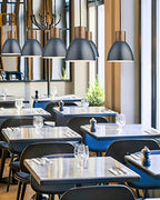 ELYONA Hammered Pendant Light for Kitchen Island, 10.2” Metal Solid Wood Bar Hanging Lamp, Adjustable Height Industrial Pendant Lighting for Dining Room, Bedroom, Bar, Office, Modern Blue - color: Blue - 1 Pack