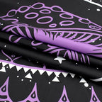 SCECALA Purple Mushroom Mural Boho Mandala Black and White Stars Wall Art 80x60 Inches for Bedroom Living Room Teen Party - color: Purple, size: 60"L x 80"W