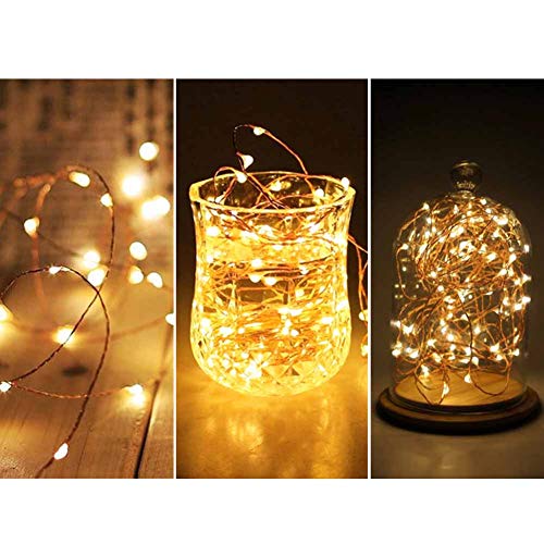 Twinkle Star 200 LED 66 FT Copper Fairy String Lights 8 Modes LED, USB Powered with Remote Control for Christmas Tree Wedding Party Home Decoration, Warm White - color: Warm White, size: 66ft