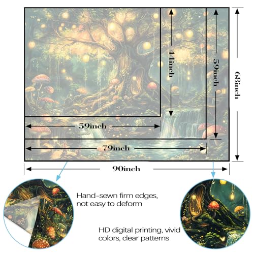 Spenlife Magical Tree of Life Tapestry Fantasy Tapestry for Bedroom Green and Yellow Tapestries Wall Hanging Bedroom Living Room Wall Art and Home Decor 44x60 - color: Green, size: 60"L x 44"W