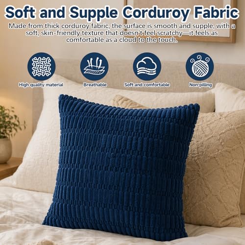Chunky Knit Pillow Covers for Couch, Textured Cushion Cases for Sofa and Bed, Decorative Pillow Covers - color: Blue Corn Kernels Pillowcase